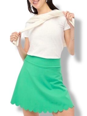J Crew Active Skort with Scalloped Hem - Kelly Green, Size M